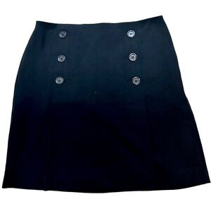 NWT | M&S Pleated Mini Skirt with buttons | Navy Blue |Size 6